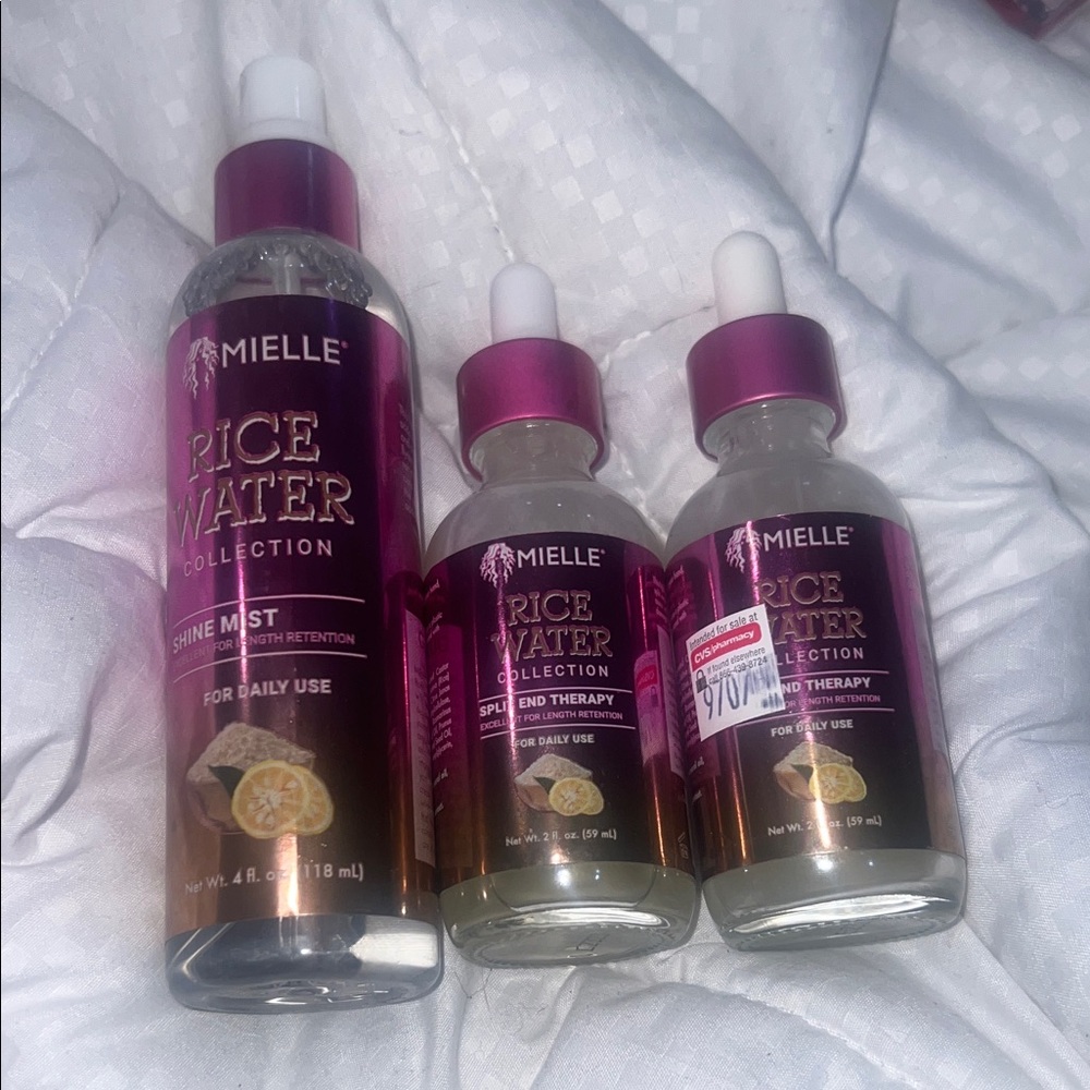 Mielle Rice Water Collection Shine Mist + Split End hair Therapy Set